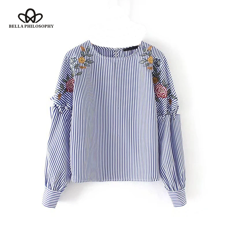 Bella Philosophy 2018 women long spliced sleeve casual shirt O Neck embroidery floral female blouse fashion stripe women shirt
Bella Philosophy 2018 women long spliced sleeve casual shirt O Neck embroidery floral female blouse fashion stripe women shirt