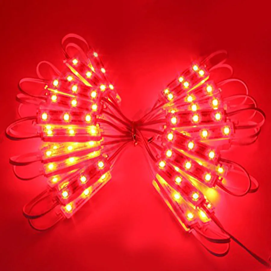 LED Module SMD 5050 3 LED DC12V Waterproof Advertisement Sign Letter Storefront Strip Lamp Modules Light Red Color (21)