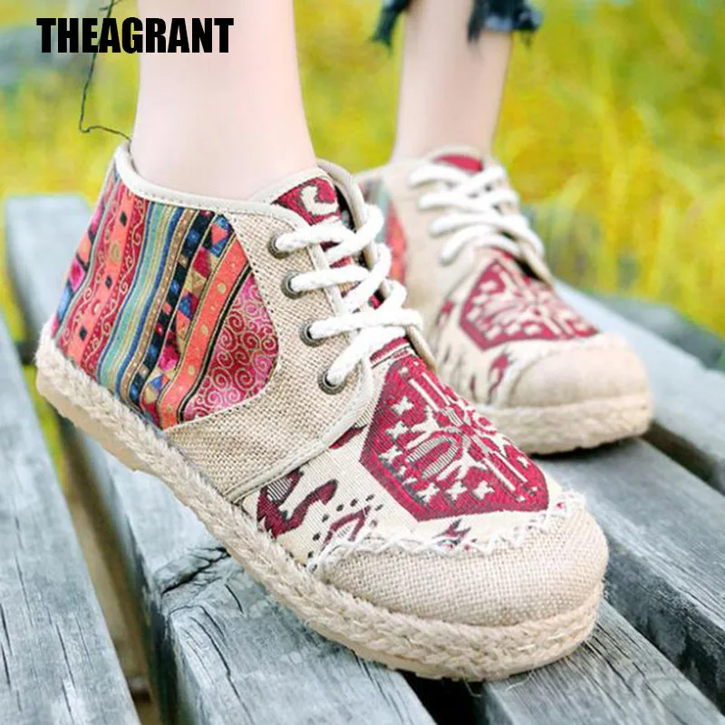 THEAGRANT 2019 Ethnic Winter Women Snow Boots Hemp Ankle Boots Embroider Casual Shoes Woman Lace-up Fisherman Shoes WBS3005
THEAGRANT 2019 Ethnic Winter Women Snow Boots Hemp Ankle Boots Embroider Casual Shoes Woman Lace-up Fisherman Shoes WBS3005