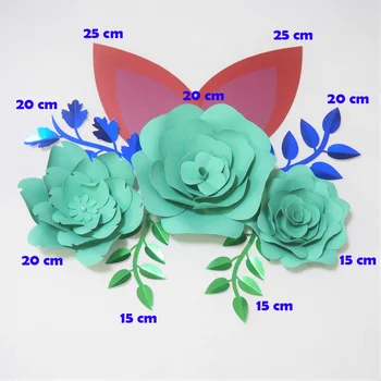 DIY Giant Paper Flowers Artificial Rose Fleurs Artificielles Backdrop 3pcs+ 4 Leave + 2 Ears Wedding Nursery Deco With Video 
DIY Giant Paper Flowers Artificial Rose Fleurs Artificielles Backdrop 3pcs+ 4 Leave + 2 Ears Wedding Nursery Deco With Video