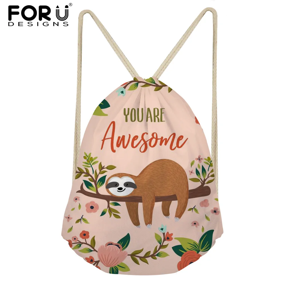 FORUDESIGNS Cartoon School Girls Small Drawstring Bag Cute 3D Animal Sloth Print Women's Mochila Storage Bags Cinch Shoulder Bag
FORUDESIGNS Cartoon School Girls Small Drawstring Bag Cute 3D Animal Sloth Print Women's Mochila Storage Bags Cinch Shoulder Bag