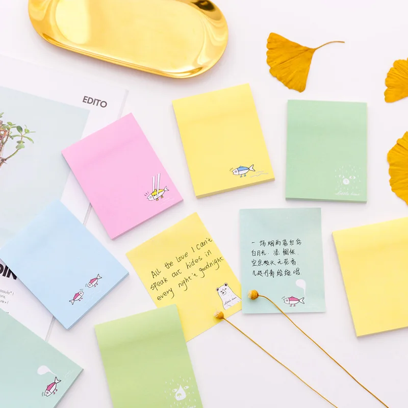 1 Pcs Cute Cartoon Fish Bear Square Sticky Notes Student Multifunctional N Times Message Stickers Stationery Office Memo Pad
1 Pcs Cute Cartoon Fish Bear Square Sticky Notes Student Multifunctional N Times Message Stickers Stationery Office Memo Pad