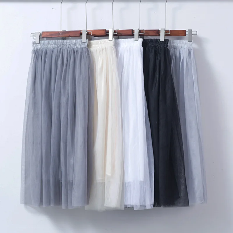 Summer Pleated Skirts Womens Elegant High Waist Mesh Long Skirt Female Saia Casual Streetwear Tutu Skirt Women Jupe Femme Q1481
Summer Pleated Skirts Womens Elegant High Waist Mesh Long Skirt Female Saia Casual Streetwear Tutu Skirt Women Jupe Femme Q1481