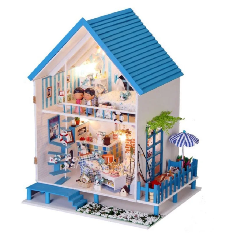 DIY Romantic Aegean Sea Handcraft Dollhouse Wooden Building Miniature Furniture Assembling Decoration Big Size Handmade Gift Toy
DIY Romantic Aegean Sea Handcraft Dollhouse Wooden Building Miniature Furniture Assembling Decoration Big Size Handmade Gift Toy