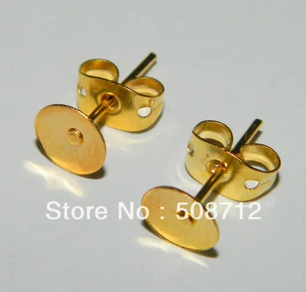 Free shipping!!!1000 Sets Gold Plated 8mm Flat Pad Earring Post Stud With Stopper
Free shipping!!!1000 Sets Gold Plated 8mm Flat Pad Earring Post Stud With Stopper