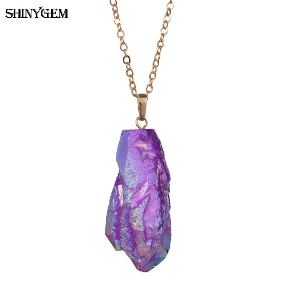 ShinyGem Purple/Red Crystal Necklace Bohemian Irregular Druzy Natural Stone Necklace Fashion Crystal Pendant Necklace For Women
ShinyGem Purple/Red Crystal Necklace Bohemian Irregular Druzy Natural Stone Necklace Fashion Crystal Pendant Necklace For Women