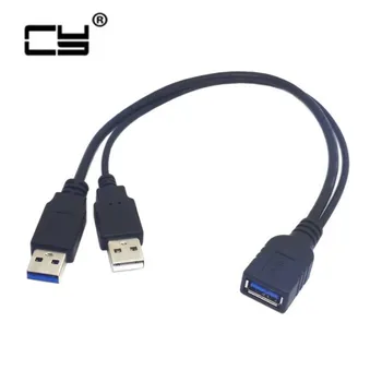 1pcs/USB 3.0 Female to Dual USB Male Extra Power Data Y Extension Cable for 2.5" Mobile Hard Disk Black Color 30cm
1pcs/USB 3.0 Female to Dual USB Male Extra Power Data Y Extension Cable for 2.5" Mobile Hard Disk Black Color 30cm