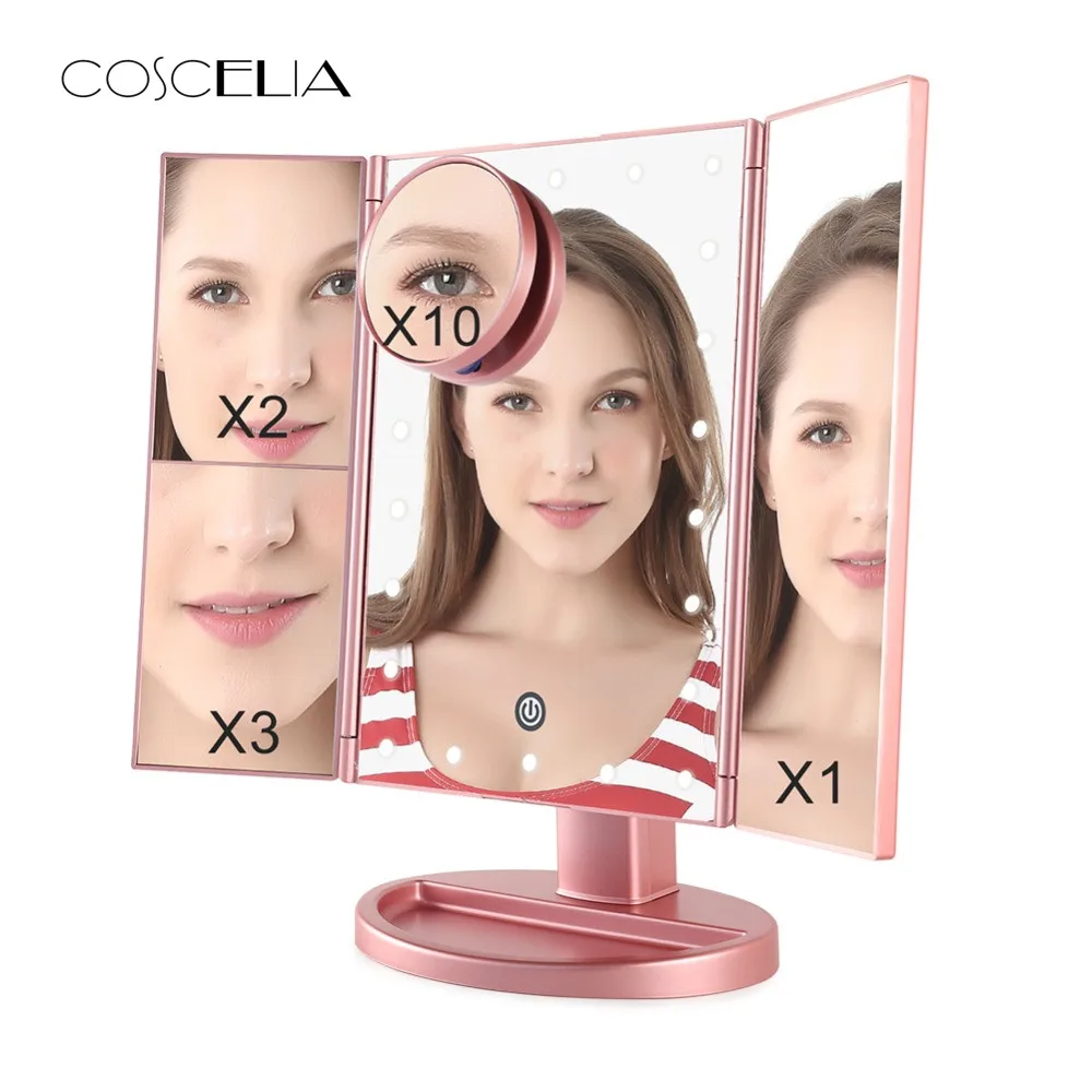 Foldable LED Professional Lighted Makeup Mirrors With Adjustable LED Light 22 Touch Screen Mirrors For Beauty Makeup 3 Colors
Foldable LED Professional Lighted Makeup Mirrors With Adjustable LED Light 22 Touch Screen Mirrors For Beauty Makeup 3 Colors