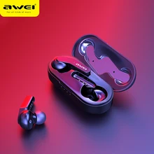 AWEI T10C עמיד למים מיני Bluetooth אוזניות Earbud TWS 5.0 מגע בקרת אוזניות HiFi סטריאו קול אלחוטי טעינה עבור טלפון(China)