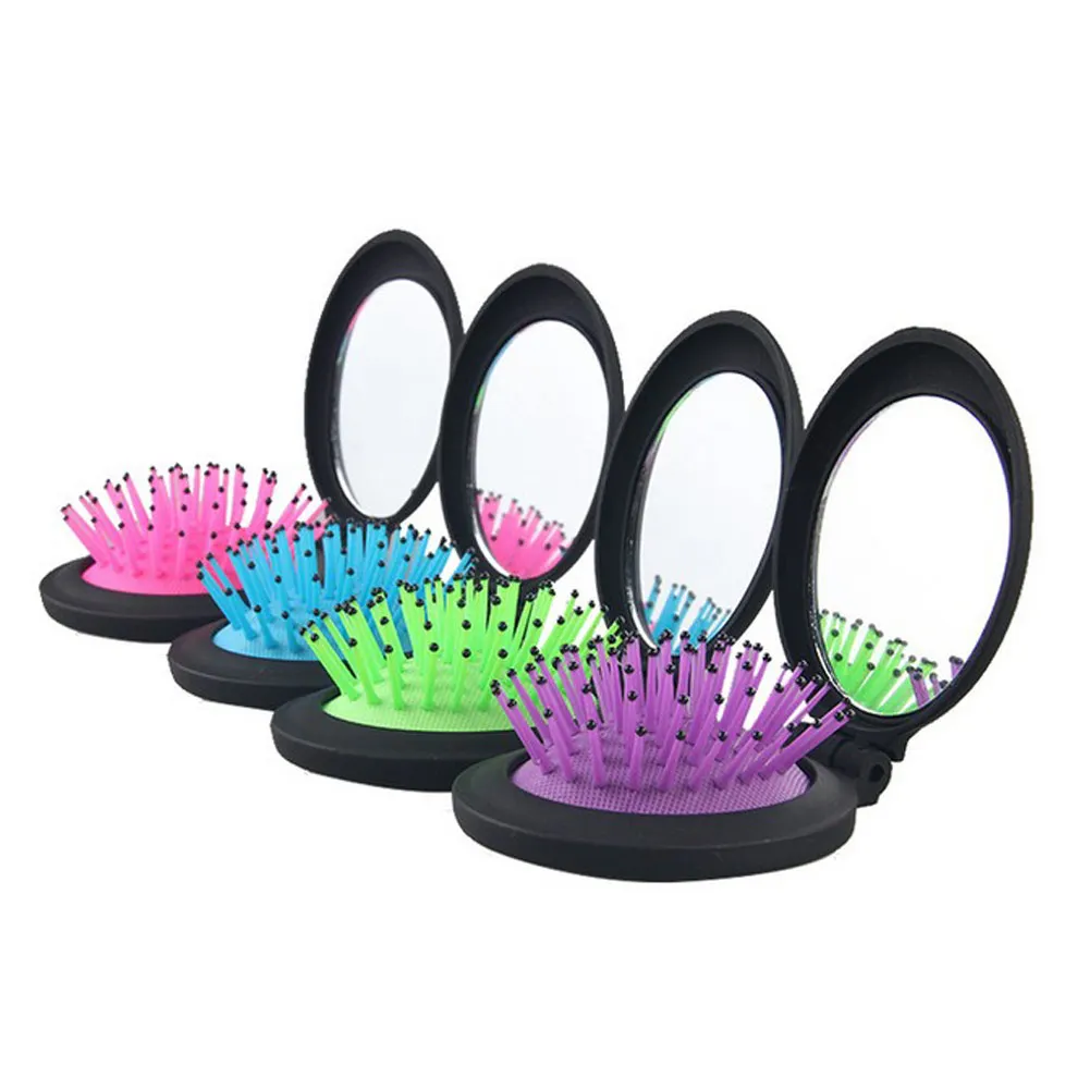 Girls Portable Mini Folding Massage Comb Airbag Massage Round Travel woman Hair brush With Mirror Rainbow wide tooth Comb
Girls Portable Mini Folding Massage Comb Airbag Massage Round Travel woman Hair brush With Mirror Rainbow wide tooth Comb