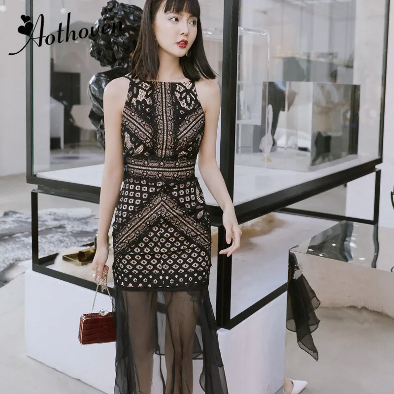 Summer Patchwork Chiffon Lace Dresses Sexy Spaghetti Strap Backless High-end Black Women Dress Vintage Bandage Sexy Party Dress
Summer Patchwork Chiffon Lace Dresses Sexy Spaghetti Strap Backless High-end Black Women Dress Vintage Bandage Sexy Party Dress