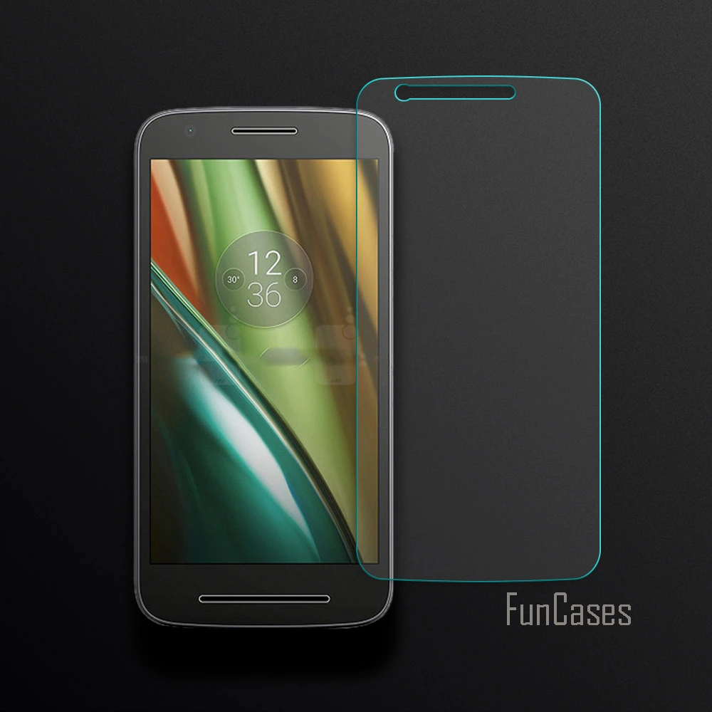 Фото Экран протектор для Motorola Moto E 3rd Gen E3 закаленное Стекло 3 2.5D с округленными