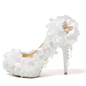 11cm super high heels platforms white flower wedding shoes woman thin high heeld NQ001 party proms dress dinner bridal shoe
11cm super high heels platforms white flower wedding shoes woman thin high heeld NQ001 party proms dress dinner bridal shoe