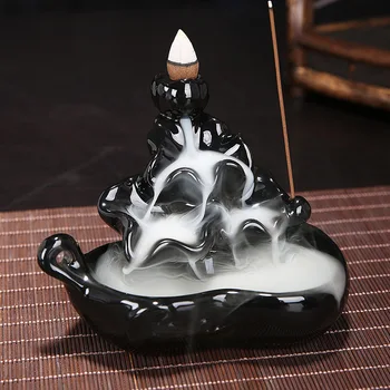 

Smoke Backflow Incense Burner Censer Backform Cones Incense Burner Holder Buddhist Use in the Home Office Teahouse Decoration