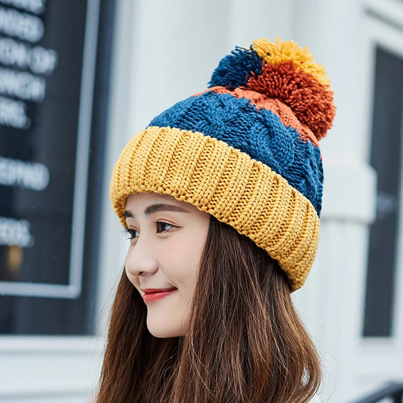 2018 New Winter Female Ball Cap Pom Poms Winter Hat For Women Girl 'S Hat Knitted Beanies Cap Hat Thick Women'S Skullies Beanies
2018 New Winter Female Ball Cap Pom Poms Winter Hat For Women Girl 'S Hat Knitted Beanies Cap Hat Thick Women'S Skullies Beanies