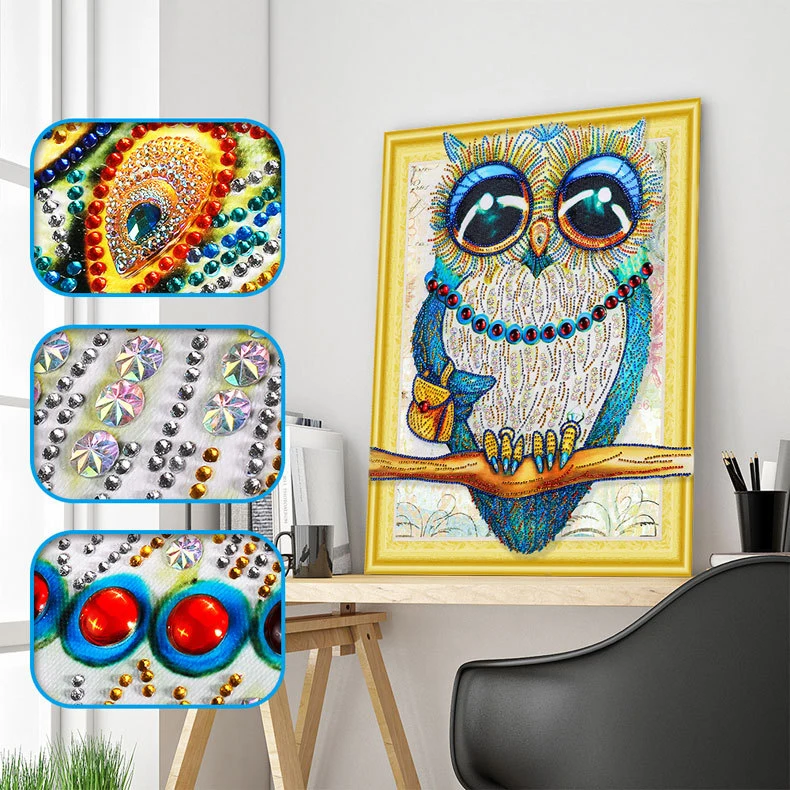 5D Diamond Painting Special Shaped Diamond Embroidery Animal Partial Drill Cross Stitch Diamond Mosaic Home Decor, Owl
5D Diamond Painting Special Shaped Diamond Embroidery Animal Partial Drill Cross Stitch Diamond Mosaic Home Decor, Owl