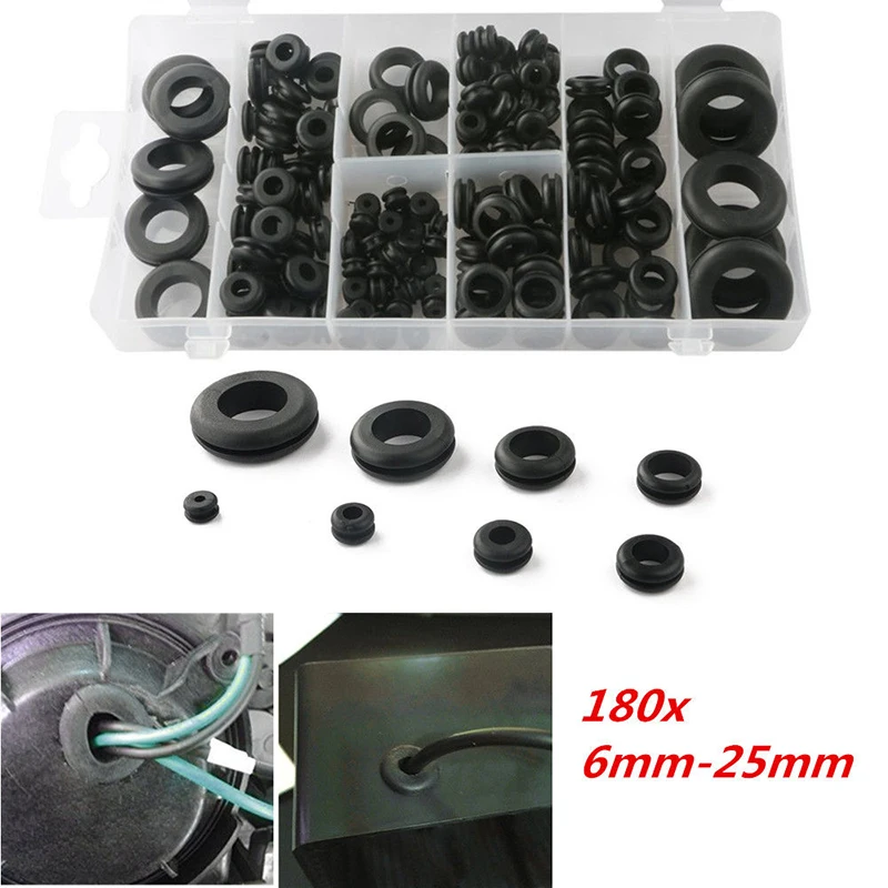 180pcs Rubber Grommet Car Hole Sleeve Plug Electrical Wire Protector Gasket Seal For Cylinder Valve Water Pipe
180pcs Rubber Grommet Car Hole Sleeve Plug Electrical Wire Protector Gasket Seal For Cylinder Valve Water Pipe