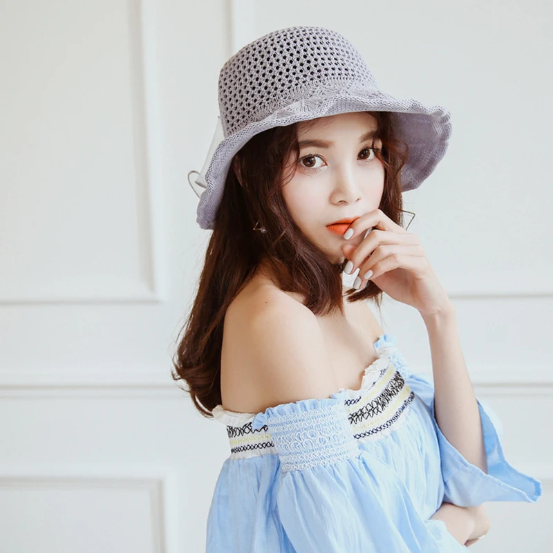 Hollow Women's Bow Sun Hat Summer Solid Beach Cap Ladies Wild Casual Cotton Knitted Hat Visor Leisure Cloth Basin Hat fish Cap
Hollow Women's Bow Sun Hat Summer Solid Beach Cap Ladies Wild Casual Cotton Knitted Hat Visor Leisure Cloth Basin Hat fish Cap