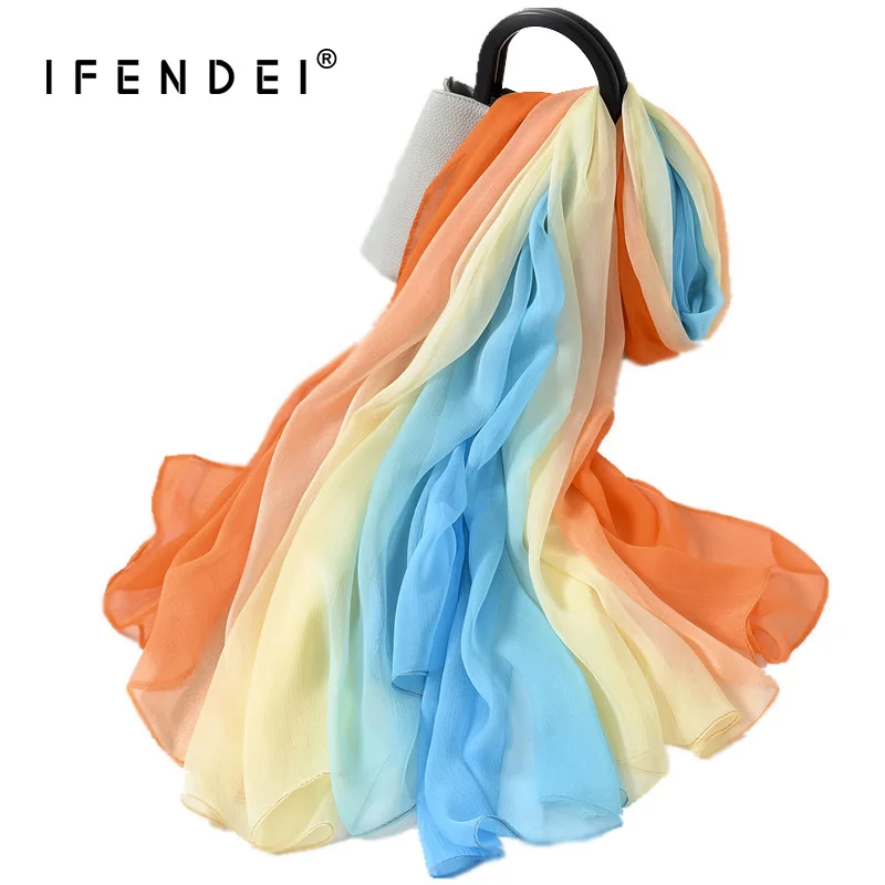 IFENDEI Gradient Color Scarves For Women Fashion Female Color Gradient Chiffon Shawls Seaside Sunscreen Soft Scarf Long Shawls
IFENDEI Gradient Color Scarves For Women Fashion Female Color Gradient Chiffon Shawls Seaside Sunscreen Soft Scarf Long Shawls