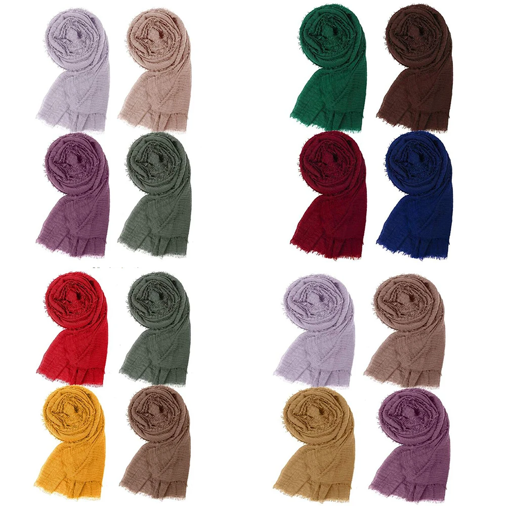 4 Pack Solid Color Ladies Cotton Hemp Scarf Shawl Soft Long Scarves Gift For Women Girls 180 cm Length Hijab Wrap Muslim Scarves
4 Pack Solid Color Ladies Cotton Hemp Scarf Shawl Soft Long Scarves Gift For Women Girls 180 cm Length Hijab Wrap Muslim Scarves