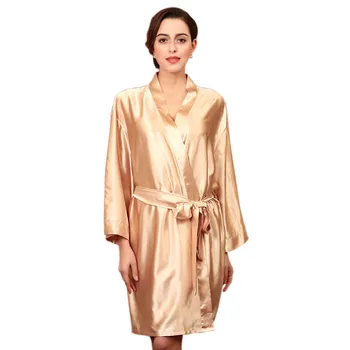 Women Solid Silk Satin Robe Knee Length Bathrobe Sexy Lingerie Sleepwear Plus Size Gown For Bridesmaid Loose Lounge Nightdress
Women Solid Silk Satin Robe Knee Length Bathrobe Sexy Lingerie Sleepwear Plus Size Gown For Bridesmaid Loose Lounge Nightdress