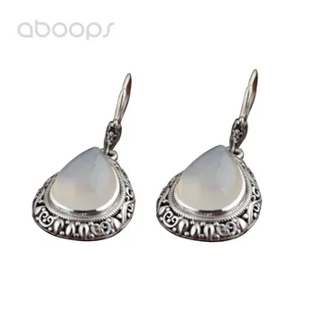 Vintage 925 Sterling Silver Waterdrop White Chalcedony Dangle Earrings for Women Girls Free Shipping
Vintage 925 Sterling Silver Waterdrop White Chalcedony Dangle Earrings for Women Girls Free Shipping