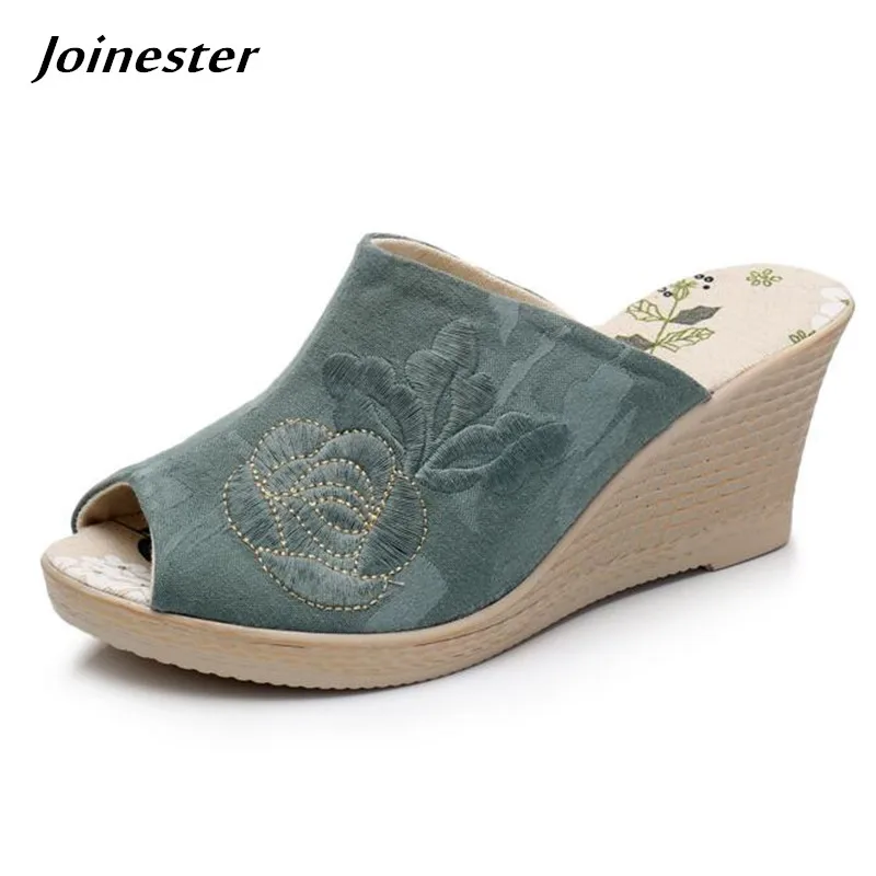 Women Summer Sandal Slippers Open Fish Mouth Slides Ladies Fashion Wedges Shoes High Heel Woman Embroidered Mules Beach Slipper
Women Summer Sandal Slippers Open Fish Mouth Slides Ladies Fashion Wedges Shoes High Heel Woman Embroidered Mules Beach Slipper
