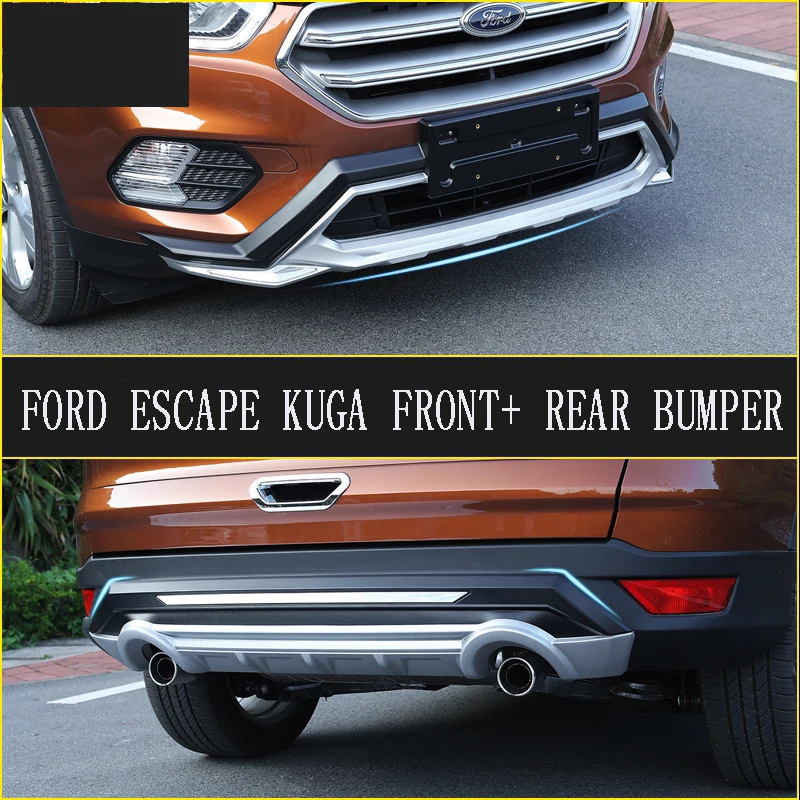 Fit For Ford Escape Kuga 2017 Front+ Rear Bumper Diffuser Bumpers Lip Protector Guard skid plate ABS Chrome finish 2PES 
Fit For Ford Escape Kuga 2017 Front+ Rear Bumper Diffuser Bumpers Lip Protector Guard skid plate ABS Chrome finish 2PES