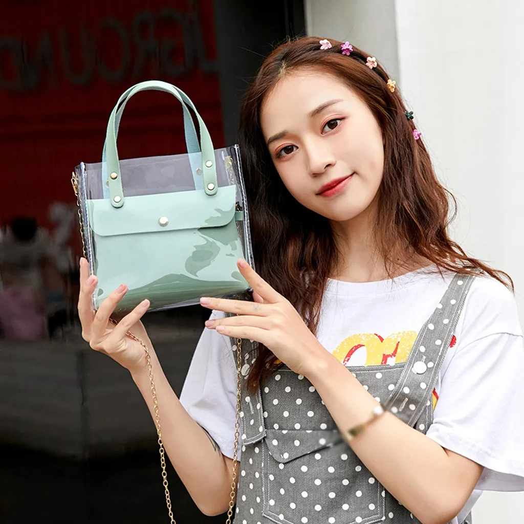 Transparent Bag for Women Clear Shoulder Bag Jelly Package Female Handbags Women Versatile Messenger Purse Mobile Phone#424g30
Transparent Bag for Women Clear Shoulder Bag Jelly Package Female Handbags Women Versatile Messenger Purse Mobile Phone#424g30