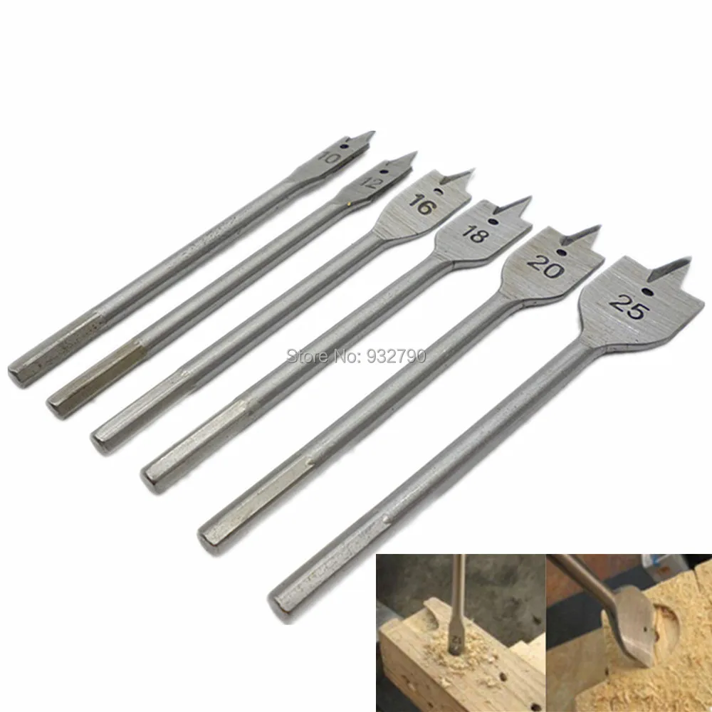 6Pcs Wood Boring Spade Flat Head Metric Drill Bit Set 10 12 16 18 20 25mm Bit Hcs Woodworking Spade Paddle Flat Wood Boring Bits
6Pcs Wood Boring Spade Flat Head Metric Drill Bit Set 10 12 16 18 20 25mm Bit Hcs Woodworking Spade Paddle Flat Wood Boring Bits