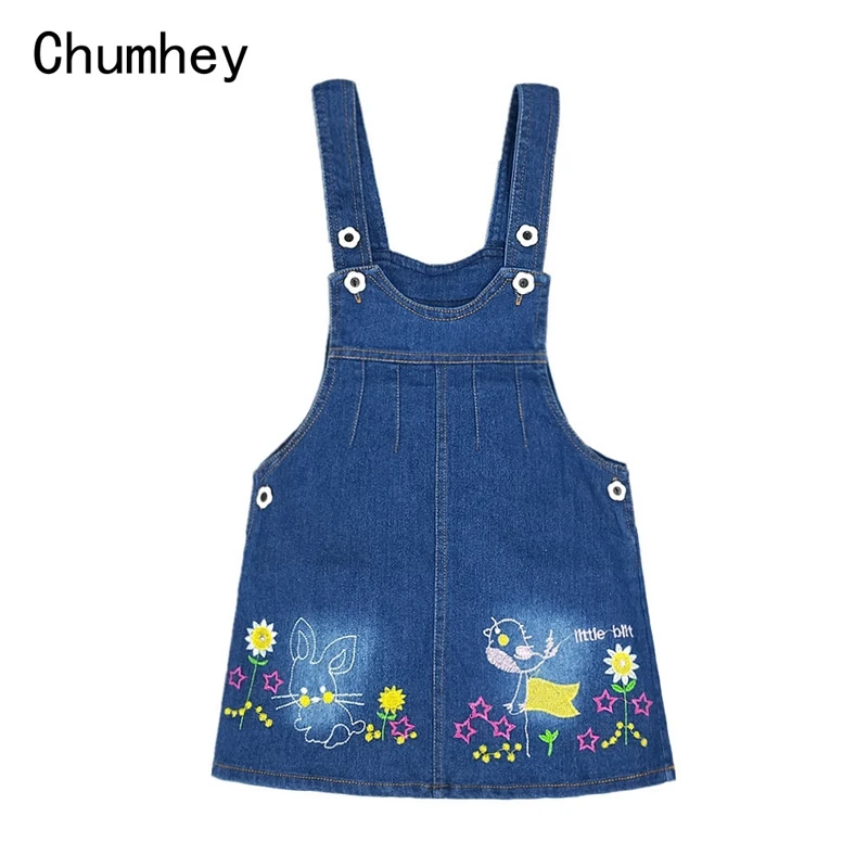 

Chumhey 2-6T Toddler denim sundress Kids dress for girls summer suspender bib jeans Pinafore baby clothing bebe girl clothes