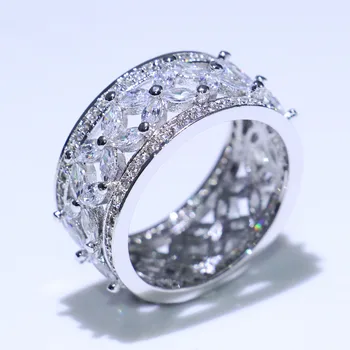 Rulalei Luxury Jewelry 925 Sterling Silver Marquise Cut White Clear 5A Cubic Zirconia CZ Engagement Wedding Band Ring Gift
Rulalei Luxury Jewelry 925 Sterling Silver Marquise Cut White Clear 5A Cubic Zirconia CZ Engagement Wedding Band Ring Gift