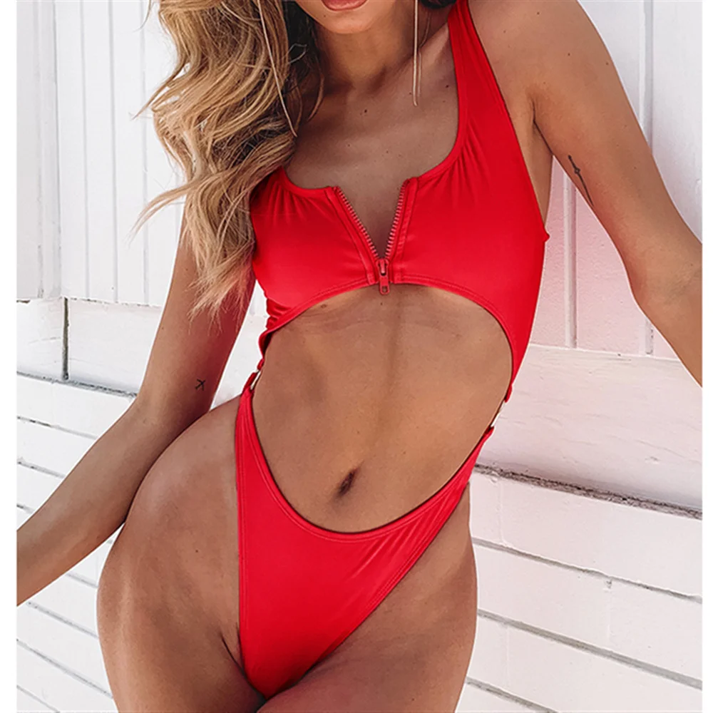 Zipper Bodysuits One-pieces Sexy Hollow Swimsuit Red Swimwear 2019 Bikini Women Metal Ring Beachwear Monokini Surfing Swim Suits
Zipper Bodysuits One-pieces Sexy Hollow Swimsuit Red Swimwear 2019 Bikini Women Metal Ring Beachwear Monokini Surfing Swim Suits