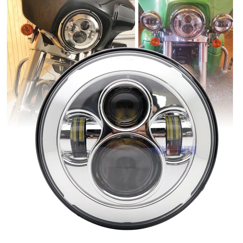7 inch motorcycle LED headlight high low beam light IP67 6500K 40W super bright moto H4 H13 front headlight headlamp
7 inch motorcycle LED headlight high low beam light IP67 6500K 40W super bright moto H4 H13 front headlight headlamp