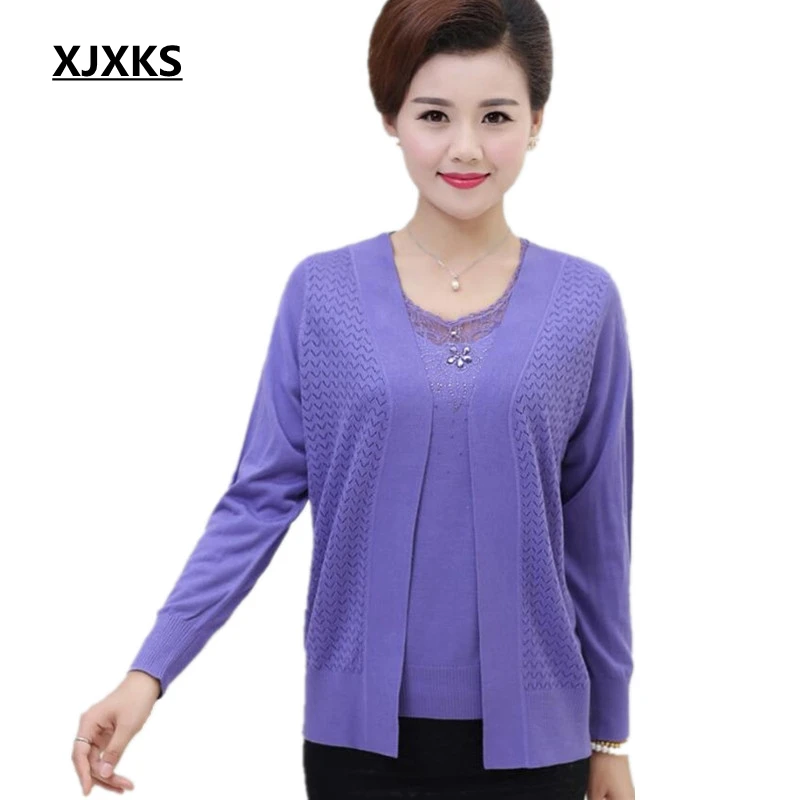 XJXKS New Arrivals Really Two Piece Set Sweater Fashion High Quality Women Long Sleeve Cardigan Plus Size Women Tops
XJXKS New Arrivals Really Two Piece Set Sweater Fashion High Quality Women Long Sleeve Cardigan Plus Size Women Tops