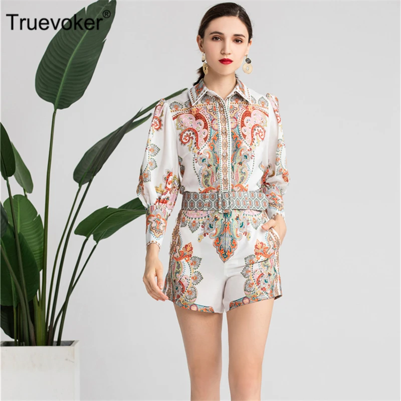 Truevoker European Designer Suit Set Women's Puff Sleeve Noble Totem Pritned Top + Shorts Holiday Resort Clothing Set
Truevoker European Designer Suit Set Women's Puff Sleeve Noble Totem Pritned Top + Shorts Holiday Resort Clothing Set