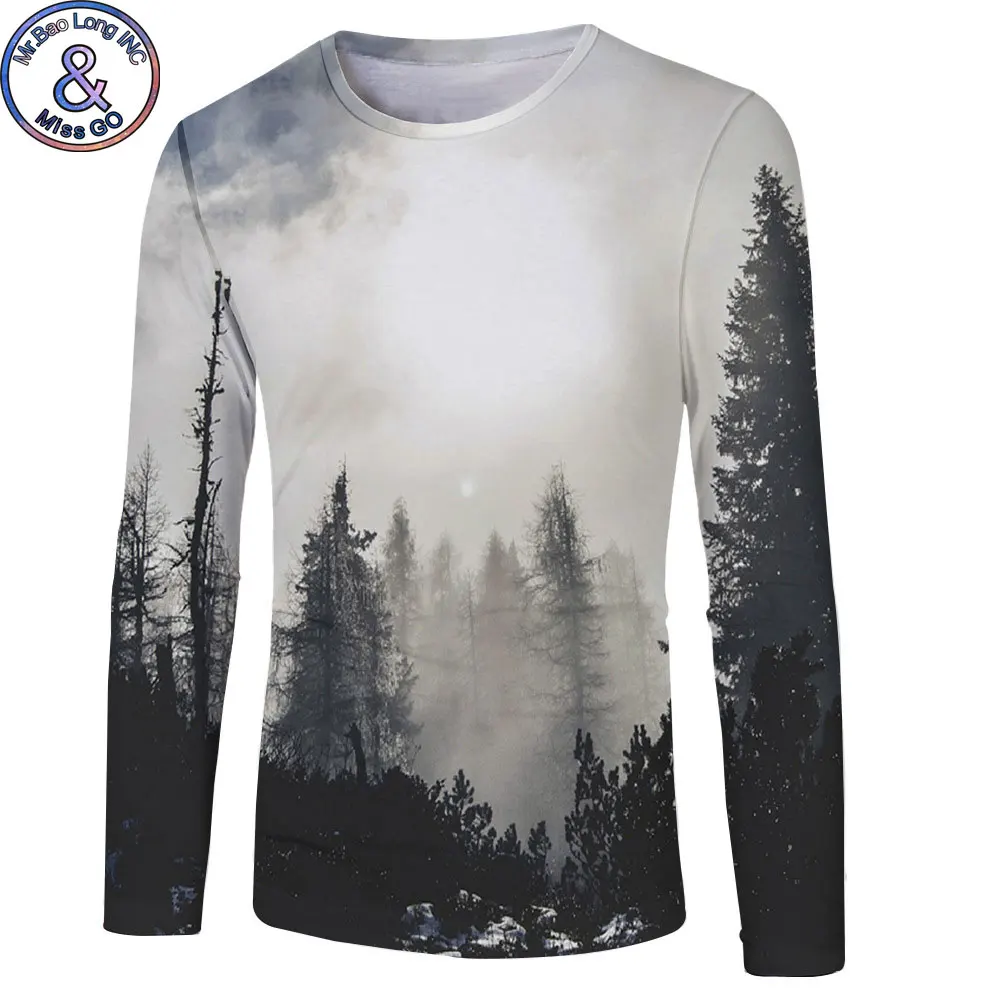 Funny 3D T Shirts Mens 2018 Spring New Foggy Forest Print T Shirt Men Slim Fit Long Sleeve T-shirt Streetwear Tops Camisetas 3XL
Funny 3D T Shirts Mens 2018 Spring New Foggy Forest Print T Shirt Men Slim Fit Long Sleeve T-shirt Streetwear Tops Camisetas 3XL