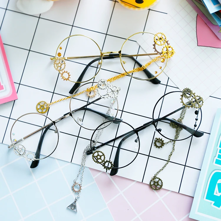 Steampunk glasses frame lolita Harajuku style dead dead dark retro JK anime around
Steampunk glasses frame lolita Harajuku style dead dead dark retro JK anime around