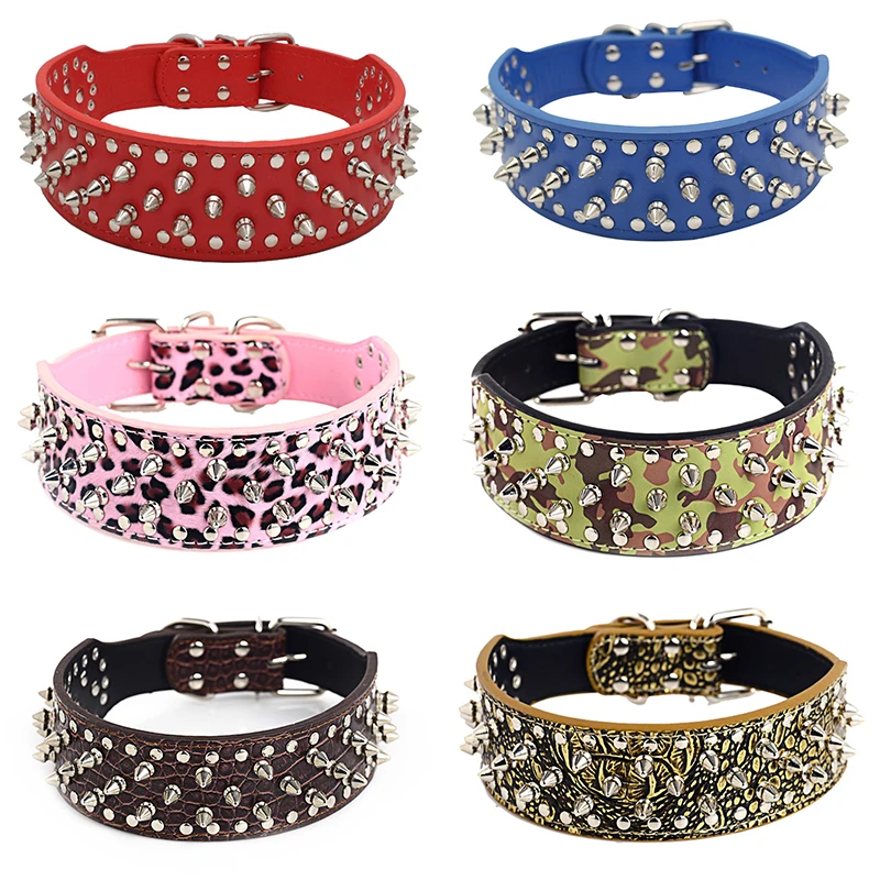 Punk Style Dog PU Leather Collars Rivet Studded Pet Adjustable Collar Round Spiked Neck Strap For Medium Large Dogs C27
Punk Style Dog PU Leather Collars Rivet Studded Pet Adjustable Collar Round Spiked Neck Strap For Medium Large Dogs C27