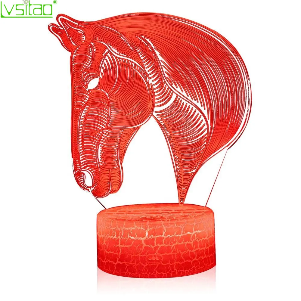 Horse Head 3D Night light Animal Acrylic 7 Colors Changing USB rechargeLED table lamp touch remote bedroom Home Decorations gift
Horse Head 3D Night light Animal Acrylic 7 Colors Changing USB rechargeLED table lamp touch remote bedroom Home Decorations gift