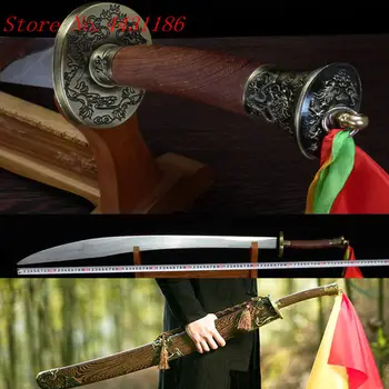 Chinese Tradition KungFu Broadsword Dao Sword Qi Jiguang WuShu Fighting Broad Knife Sharp Damascus Folded Steel Blade Full Tang
Chinese Tradition KungFu Broadsword Dao Sword Qi Jiguang WuShu Fighting Broad Knife Sharp Damascus Folded Steel Blade Full Tang