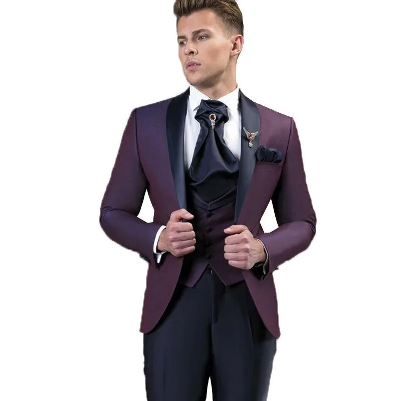 Handsome Groomsmen Shawl Lapel Groom Tuxedos Mens Wedding Dress Man Jacket Blazer Prom Dinner (Jacket+Pants+Tie+Vest) A260
Handsome Groomsmen Shawl Lapel Groom Tuxedos Mens Wedding Dress Man Jacket Blazer Prom Dinner (Jacket+Pants+Tie+Vest) A260