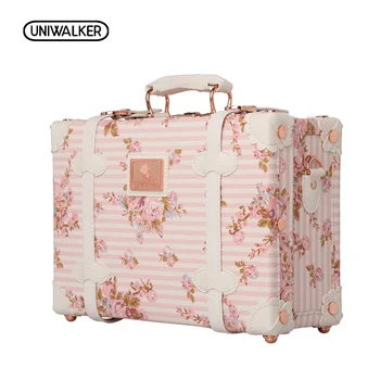 UNIWALKER 12" 13" Inch Waterproof Vintage Trunk Box Case Bag Luggage Small Suitcase Floral Decorative Box with Straps for Women
UNIWALKER 12" 13" Inch Waterproof Vintage Trunk Box Case Bag Luggage Small Suitcase Floral Decorative Box with Straps for Women