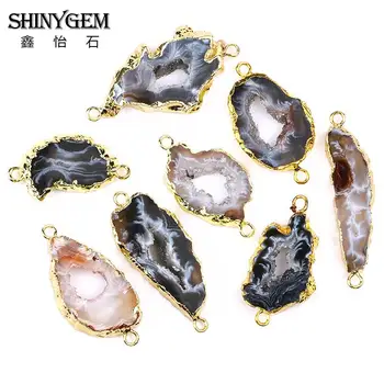 SHINYGEM Natural Black Agates Slice Pendant Connectors Irregular Raw Agates Druzy Natural Stones Pendants For DIY Jewelry Making
SHINYGEM Natural Black Agates Slice Pendant Connectors Irregular Raw Agates Druzy Natural Stones Pendants For DIY Jewelry Making