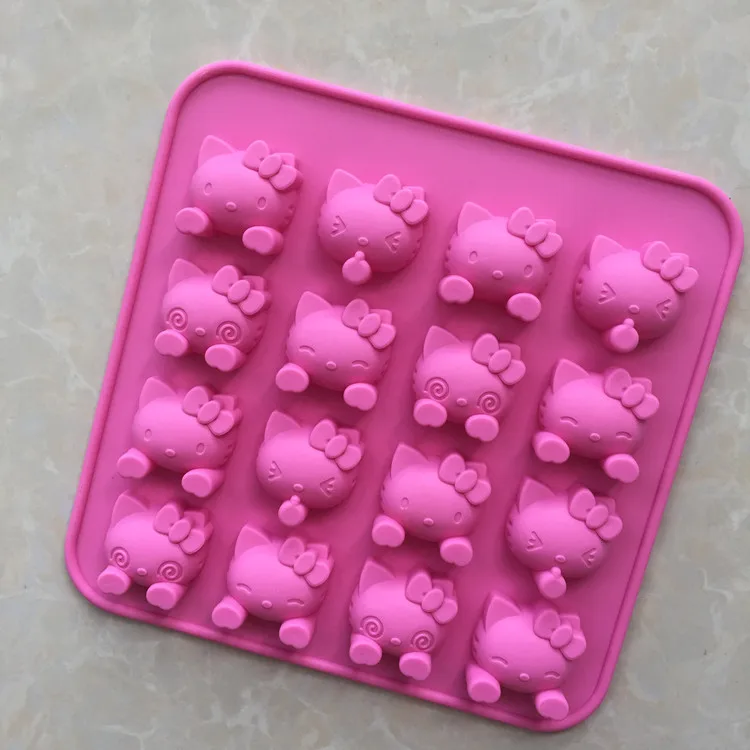 

16 Cathead Chocolates Model Silica Gel Ice Lattice Household Bake Cultivate Diy Tool Mould Cake Decorating Hand Kitchen Tools