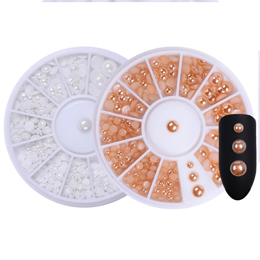 1 Box Highlight Flat Back Nail Pearls Half Ball Decorations DIY Mixed Size 3D Nail Jewelry in Wheel
1 Box Highlight Flat Back Nail Pearls Half Ball Decorations DIY Mixed Size 3D Nail Jewelry in Wheel