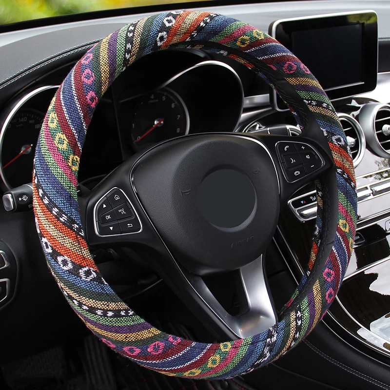 Car Steering Wheel Cover Handlebar Braid Steering Wheel Wrap Natural Fibers Anti Slip Breathable National Style 38cm Universal
Car Steering Wheel Cover Handlebar Braid Steering Wheel Wrap Natural Fibers Anti Slip Breathable National Style 38cm Universal