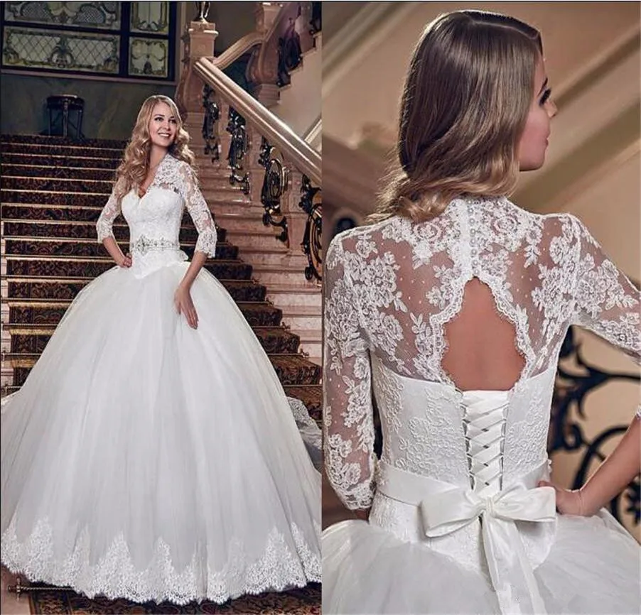 4-sleeves-wedding-gown-bridal-dress-v-neck-spring-wedding-dresses-with-lace-up-bridal-gowns-arabic_副本