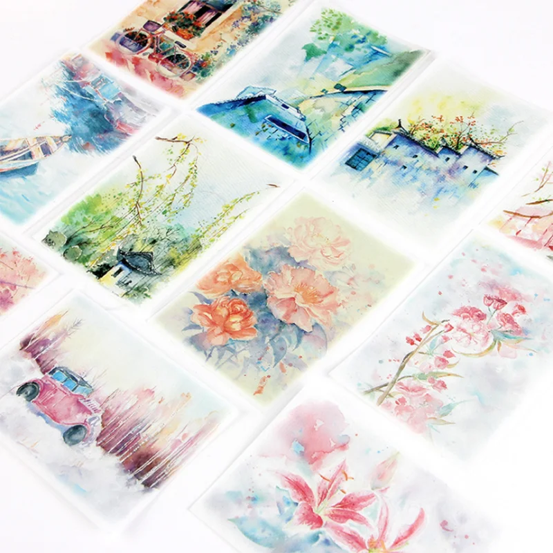 4pcs / Bag Watercolor Painting And Paper Art Back Sticker Decorative Washi Sticker Diary Stationery Scrapbooking Stick Label
4pcs / Bag Watercolor Painting And Paper Art Back Sticker Decorative Washi Sticker Diary Stationery Scrapbooking Stick Label