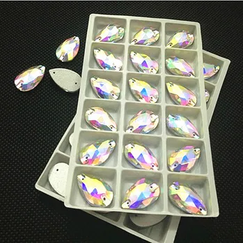 144pcs/box 10*18mm Glass Crystal Teardrop Sew On Rhinestones Shiny Crystal Clear AB Color Flatback Drop Sewing Jewelry Beads
144pcs/box 10*18mm Glass Crystal Teardrop Sew On Rhinestones Shiny Crystal Clear AB Color Flatback Drop Sewing Jewelry Beads